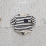 ［bebe holic］Tommy stripe pocket rompers