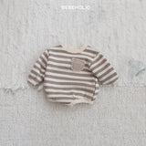 ［bebe holic］Tommy stripe pocket rompers