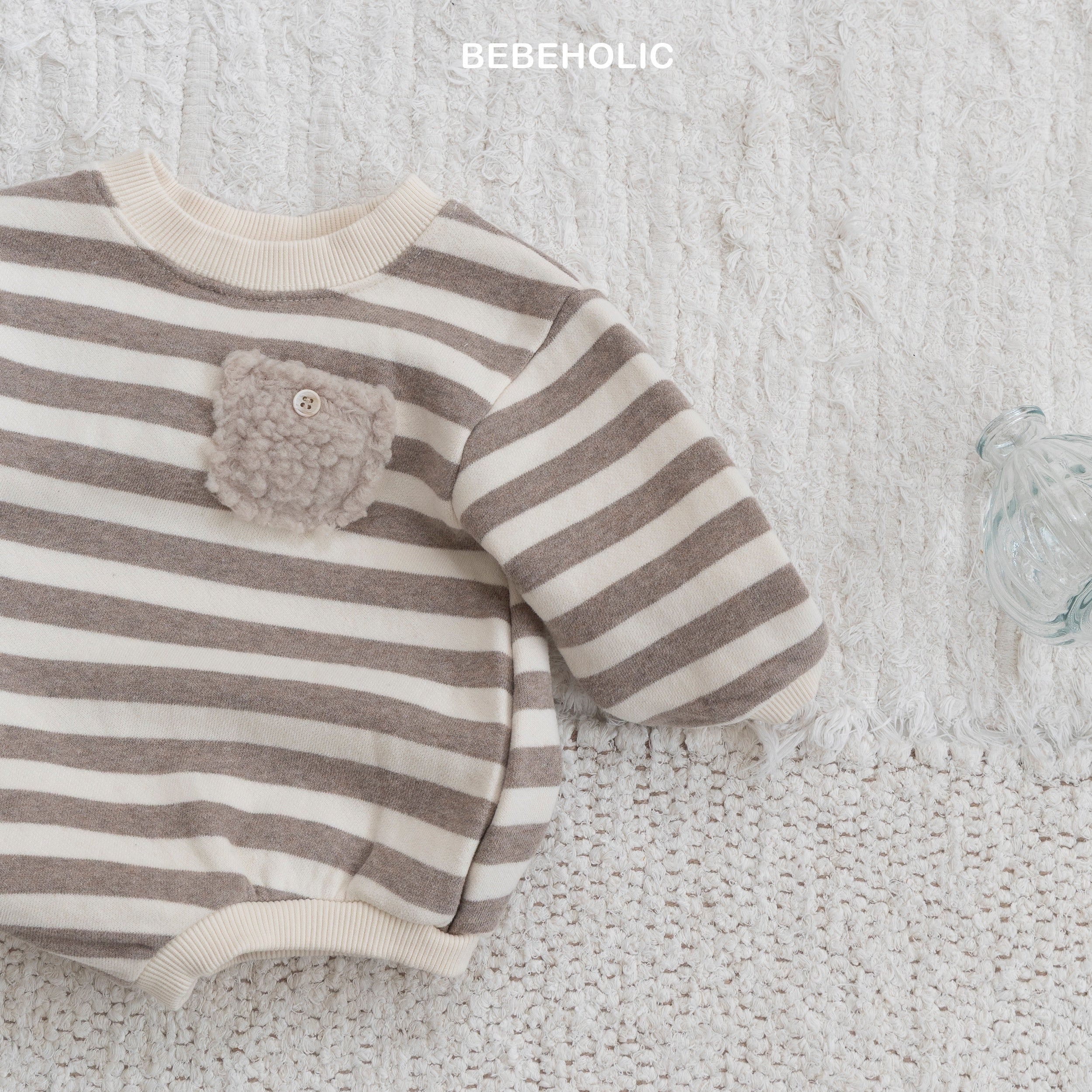 ［bebe holic］Tommy stripe pocket rompers