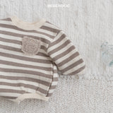 ［bebe holic］Tommy stripe pocket rompers