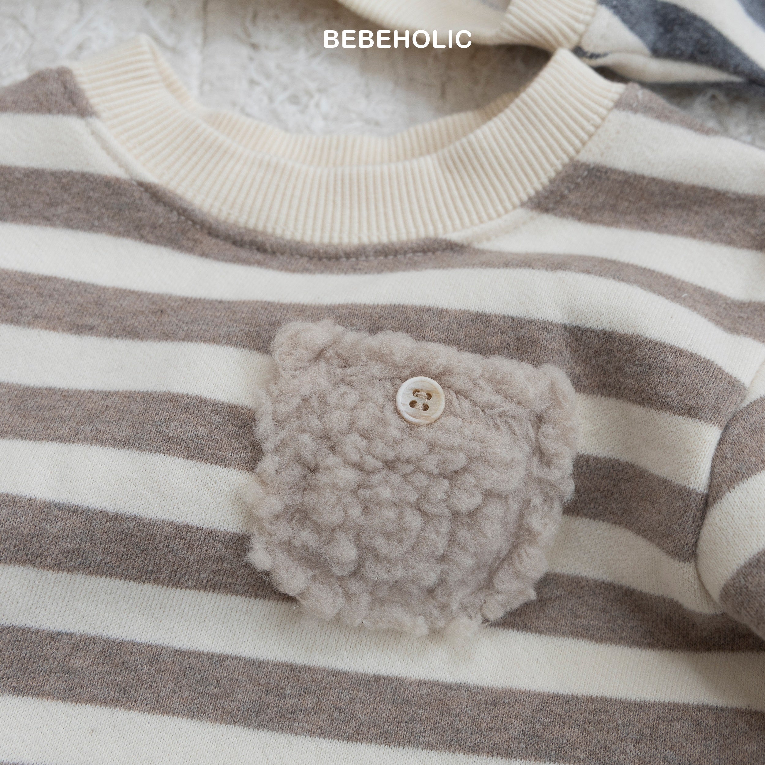 ［bebe holic］Tommy stripe pocket rompers