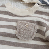 ［bebe holic］Tommy stripe pocket rompers