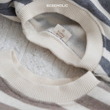 ［bebe holic］Tommy stripe pocket rompers