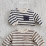［bebe holic］Tommy stripe pocket rompers