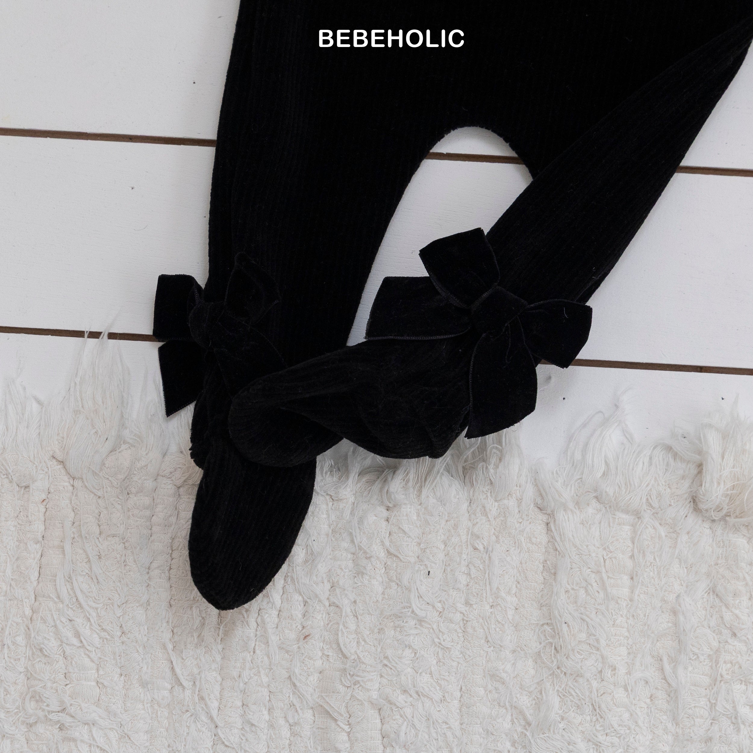 ［bebe holic］Ribbon foot leggings
