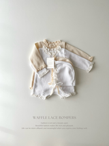 Waffle lace rompers