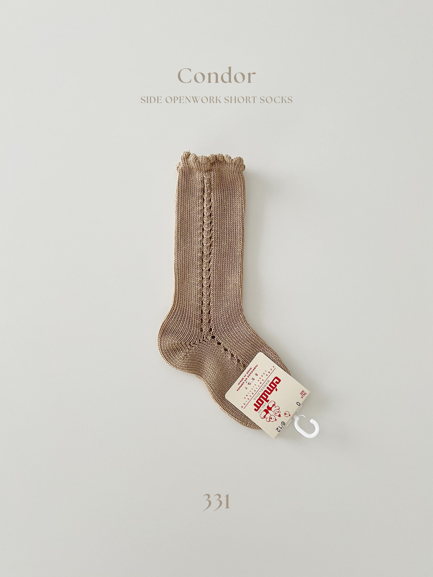［condor］Side openwork perle knee high socks