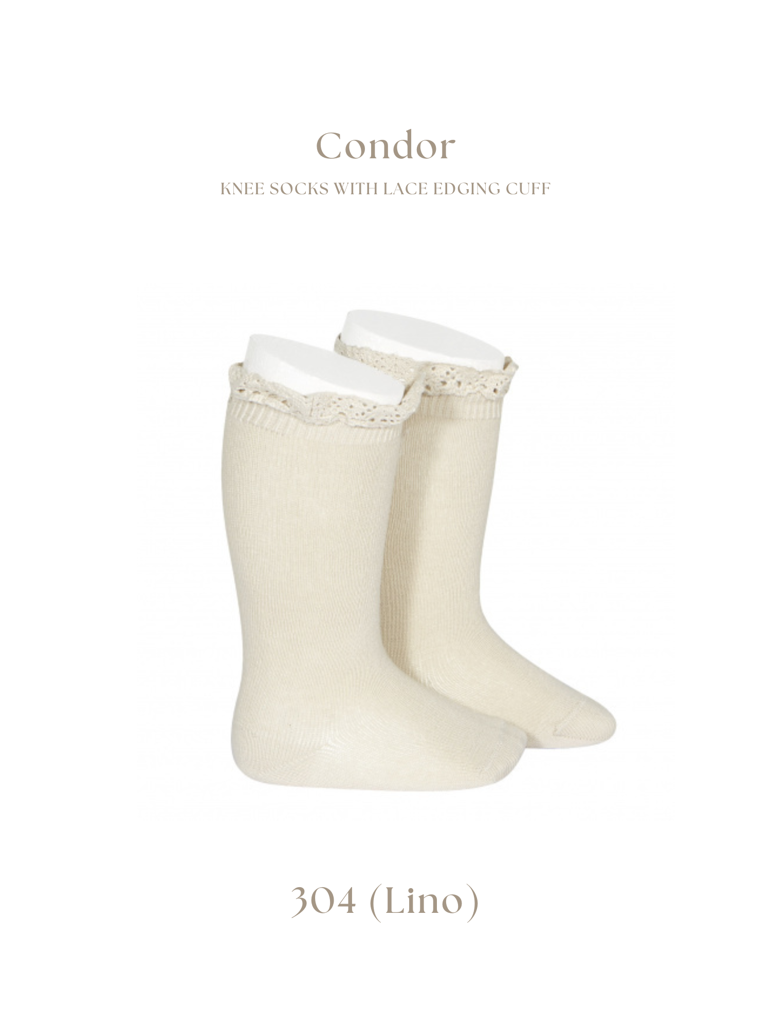 ［condor］Knee socks with lace edging cuff