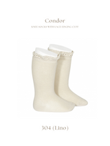 ［condor］Knee socks with lace edging cuff