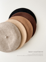 Latte wool beret