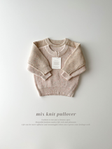 Mix knit pullover