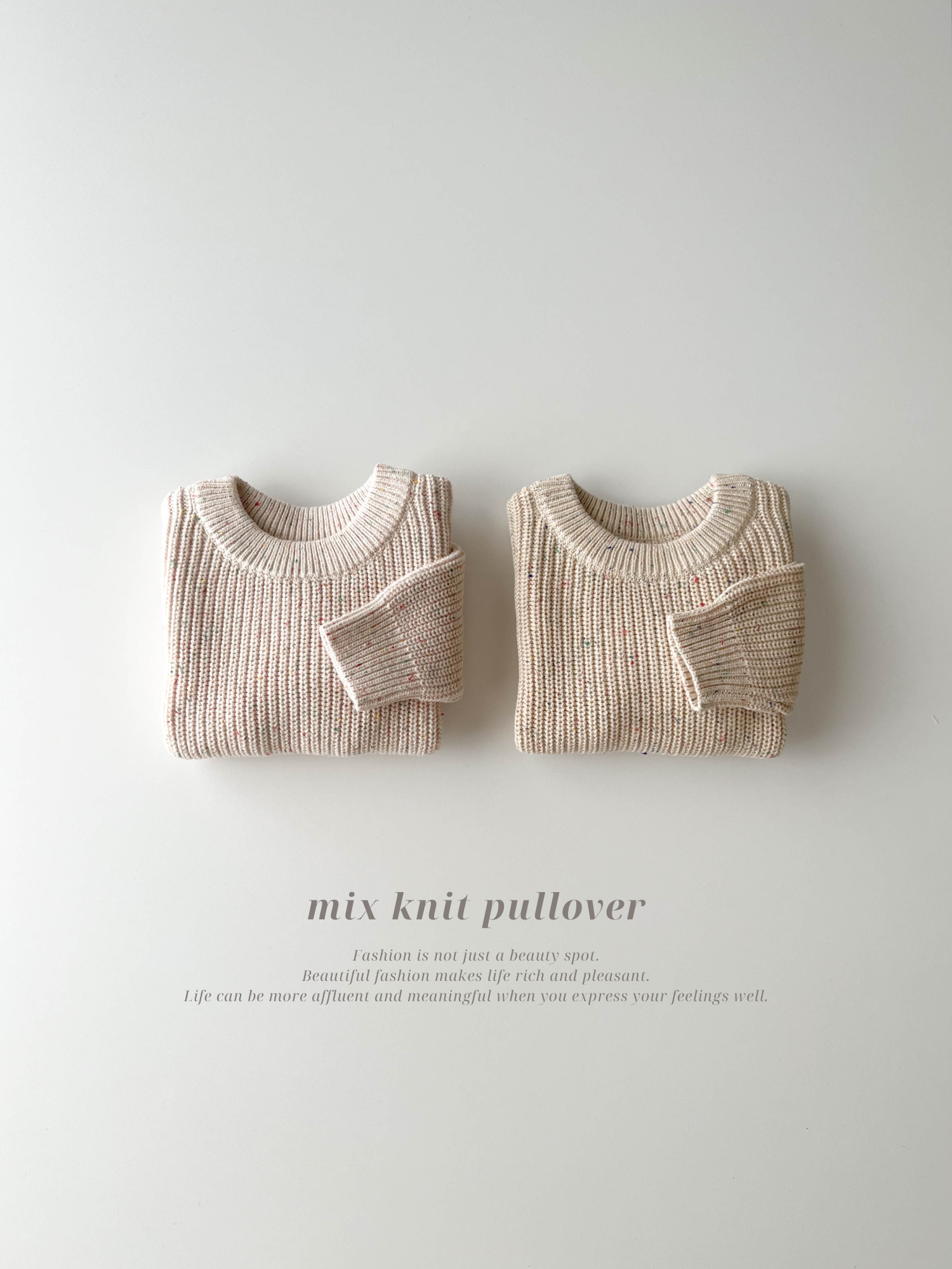 Mix knit pullover