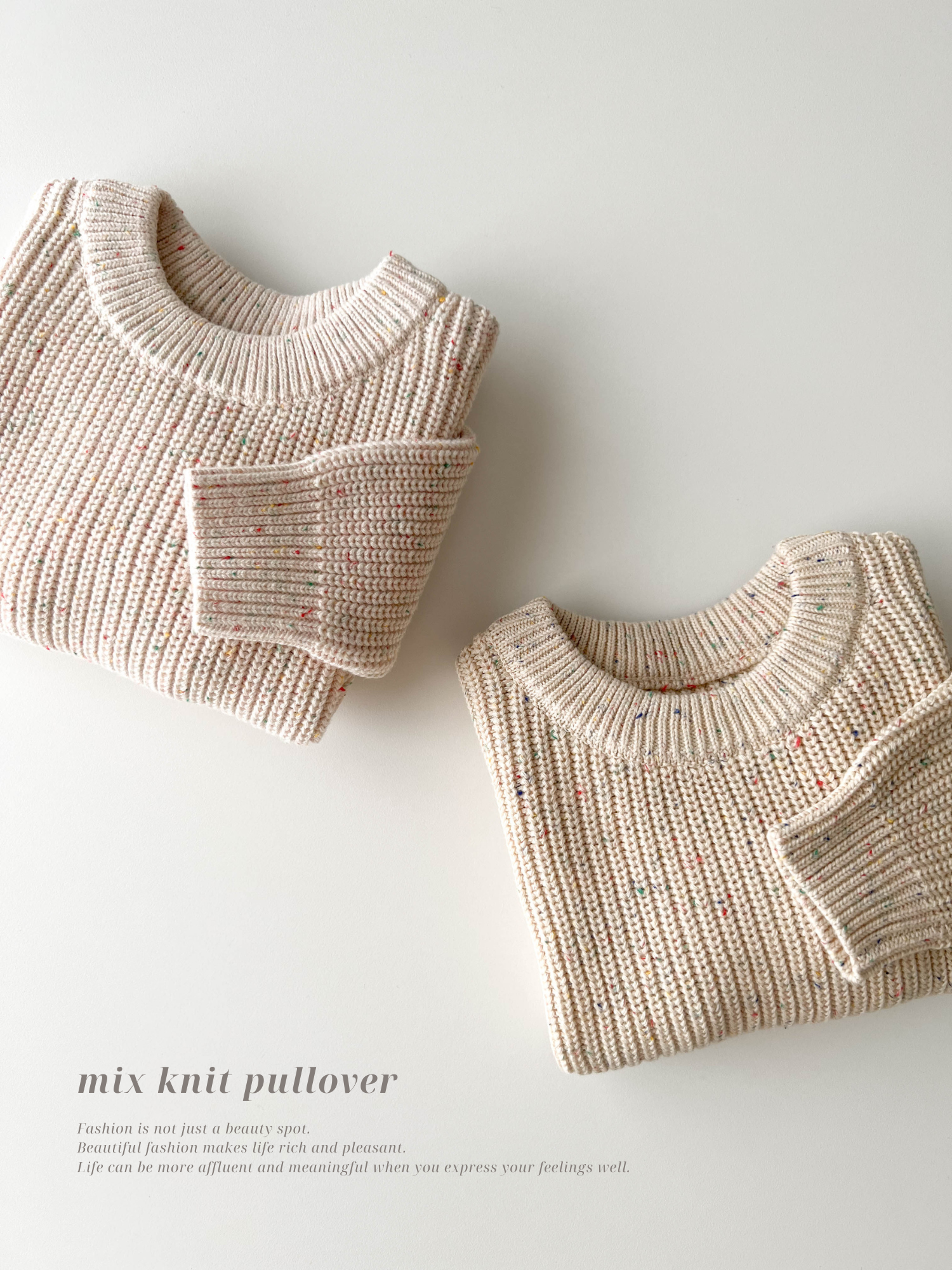 Mix knit pullover