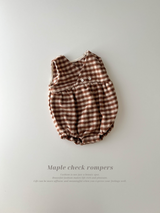 Maple check rompers