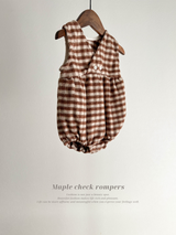 Maple check rompers