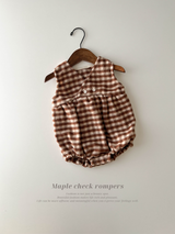 Maple check rompers