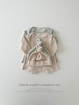 Check waffle rompers set