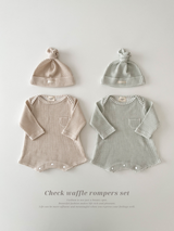 Check waffle rompers set