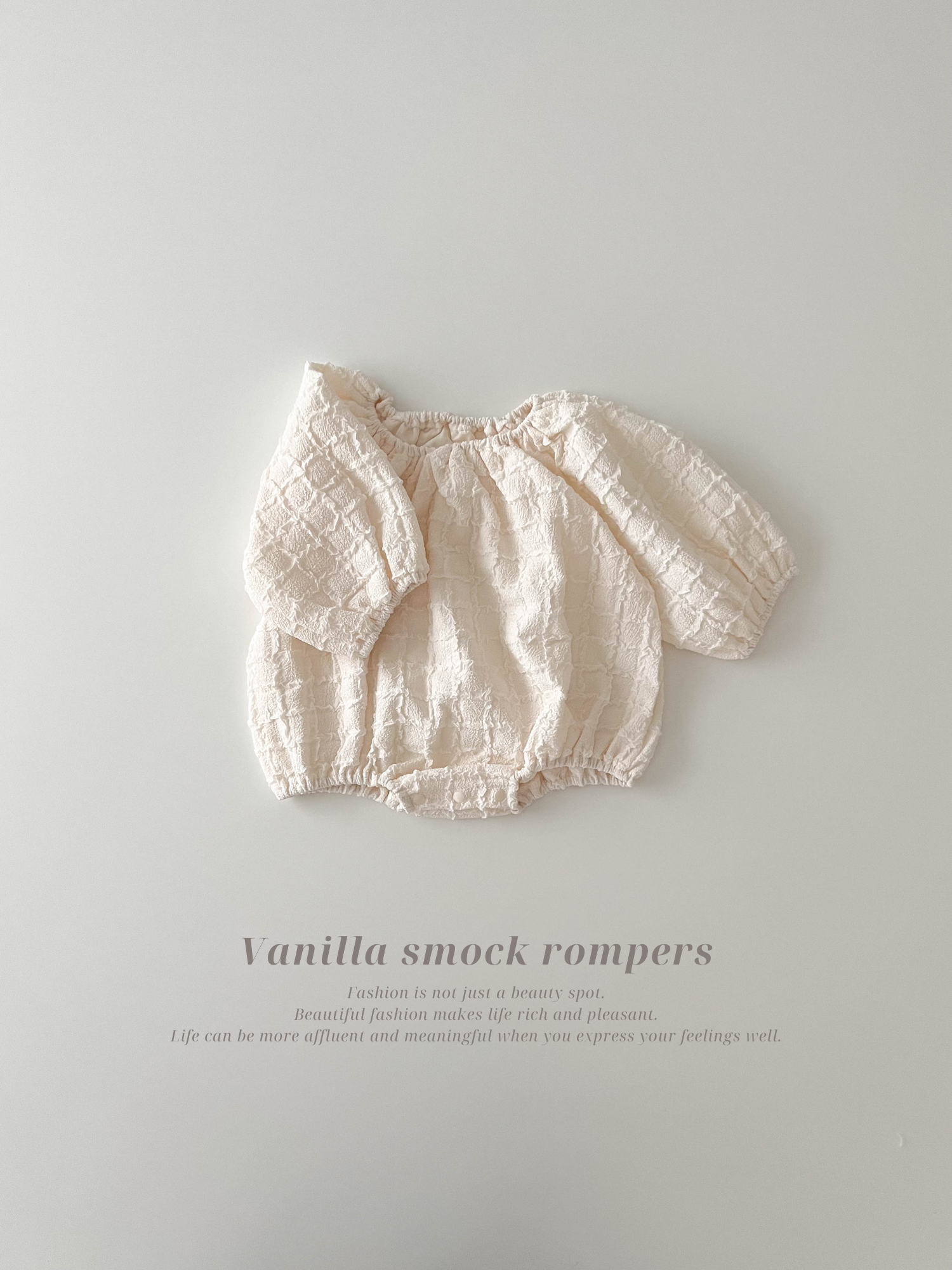 Vanilla smock rompers