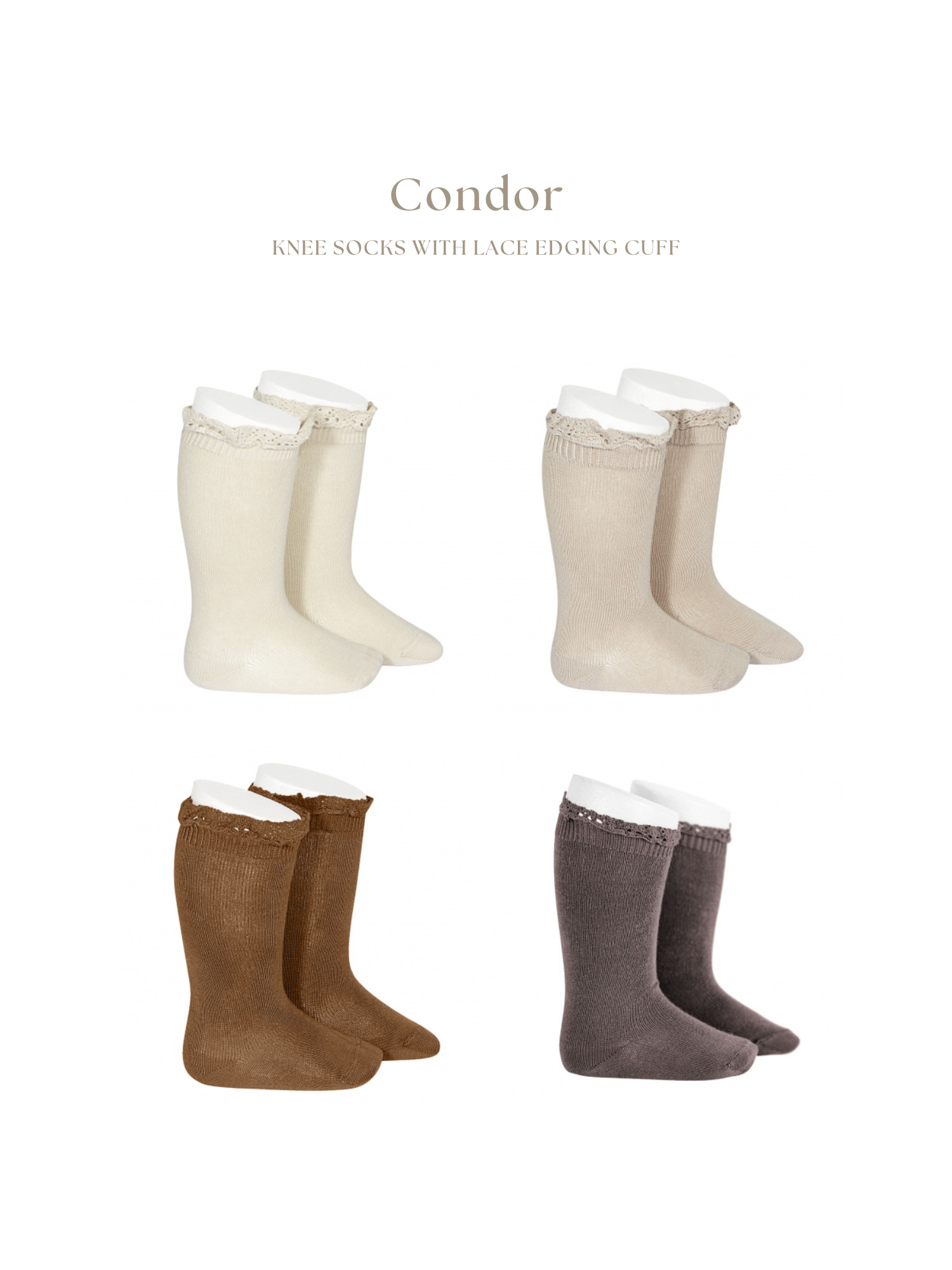 ［condor］Knee socks with lace edging cuff