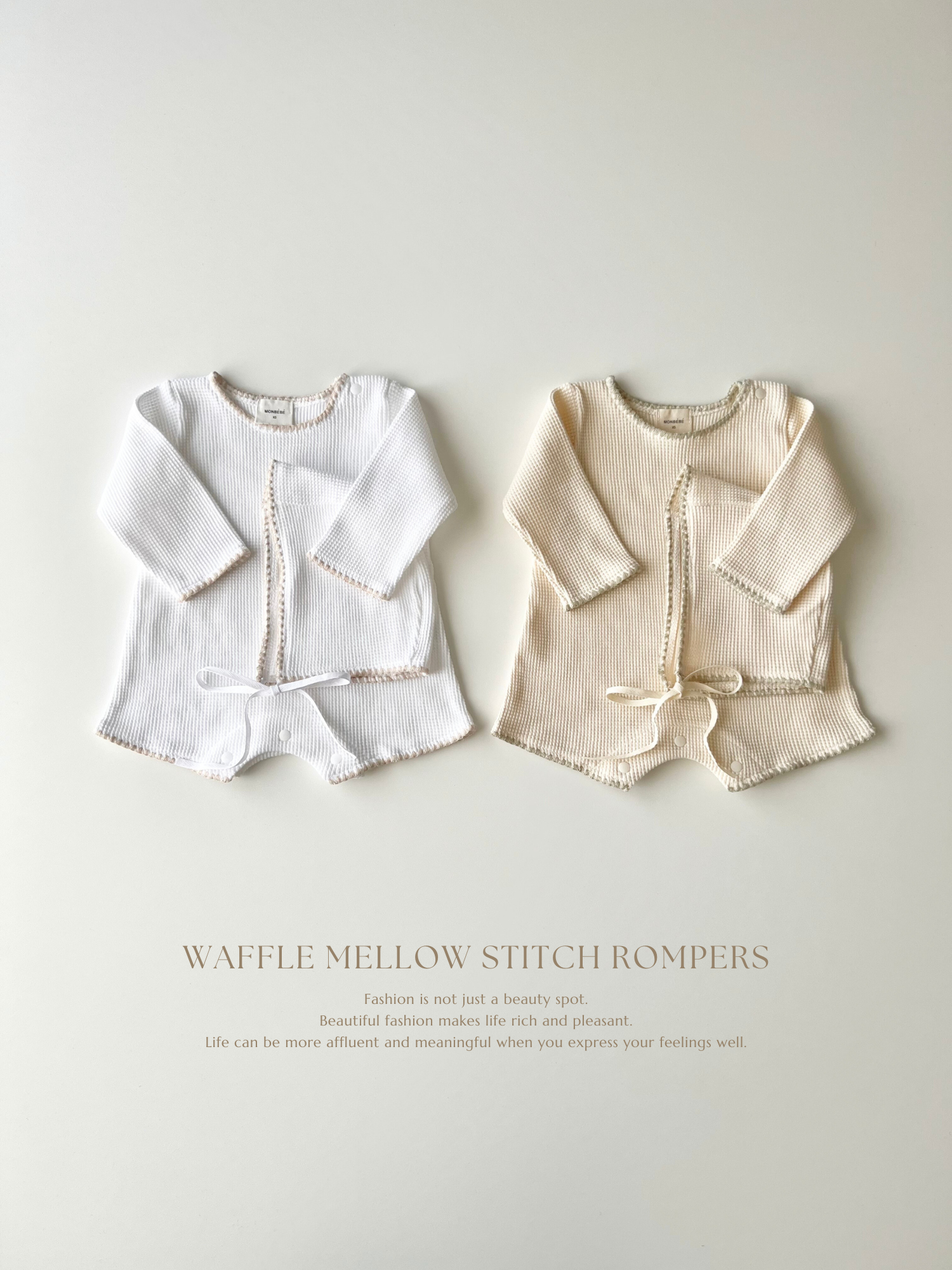 Waffle mellow stitch rompers