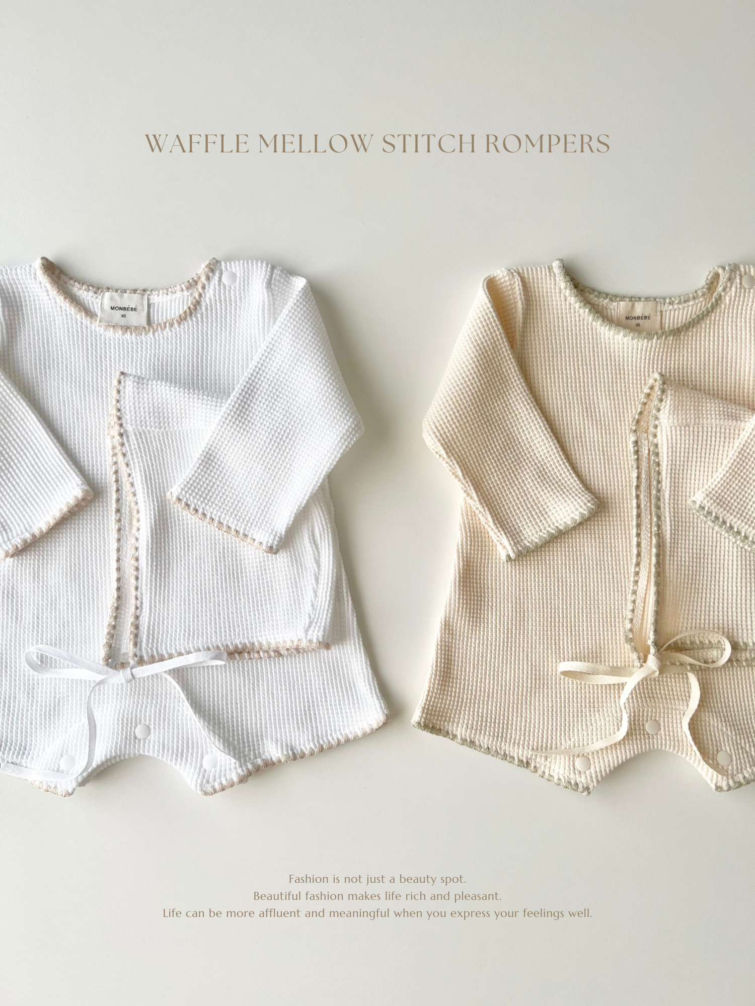 Waffle mellow stitch rompers