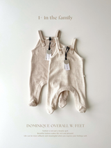 ［1+ in the family］DOMINIQUE overall w/feet / beige