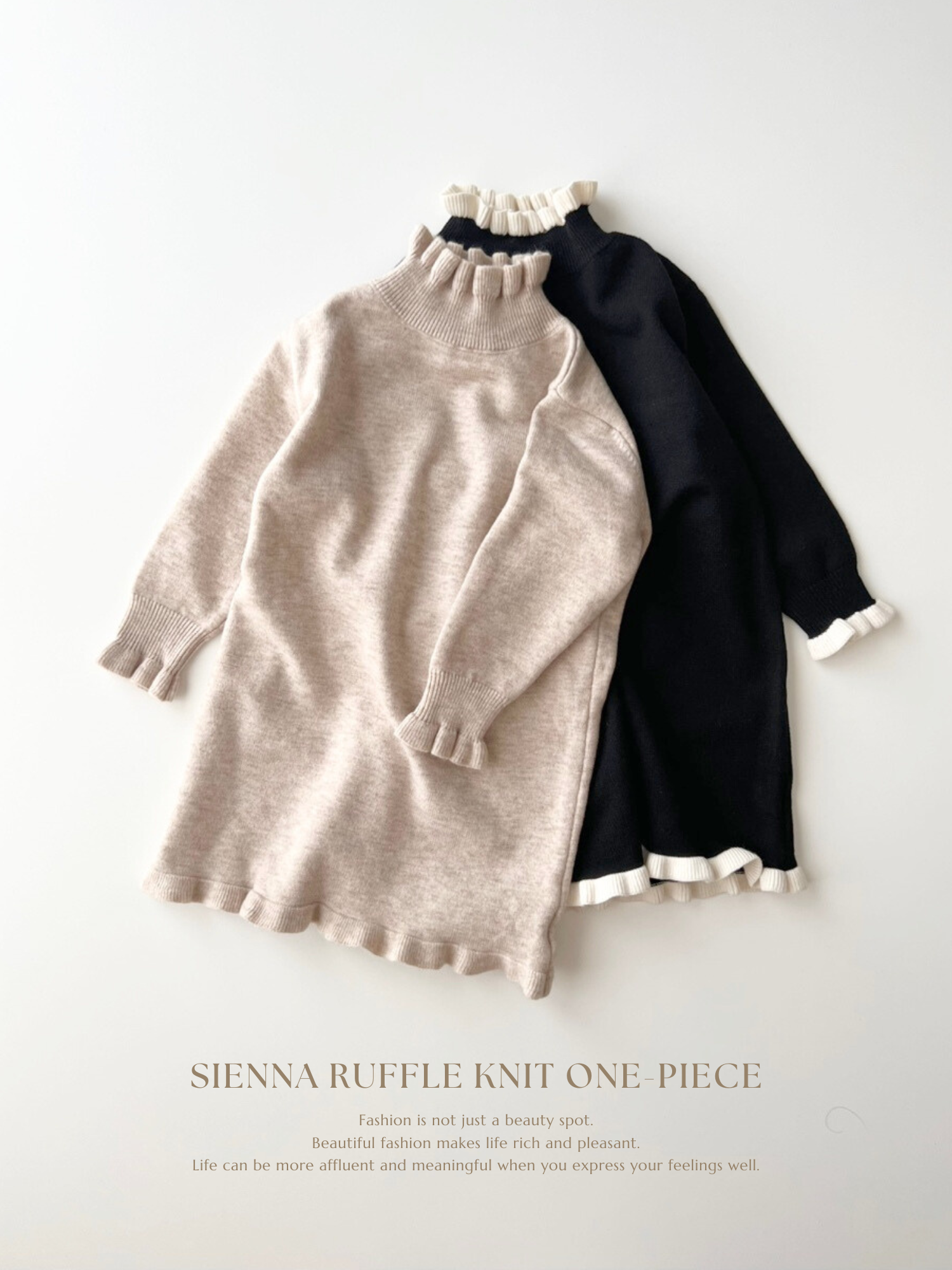 Sienna ruffle knit one-piece