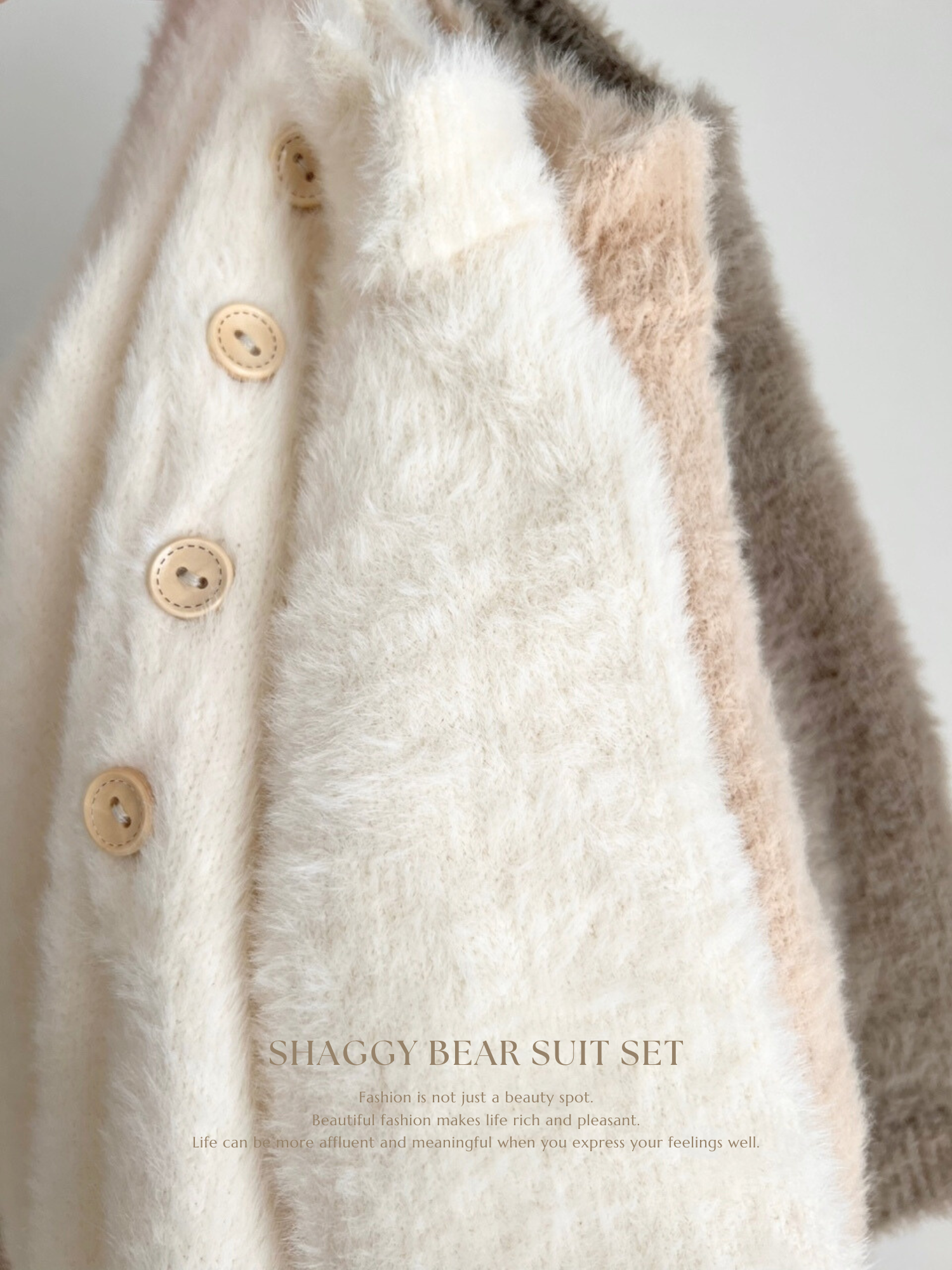 Shaggy bear suit set