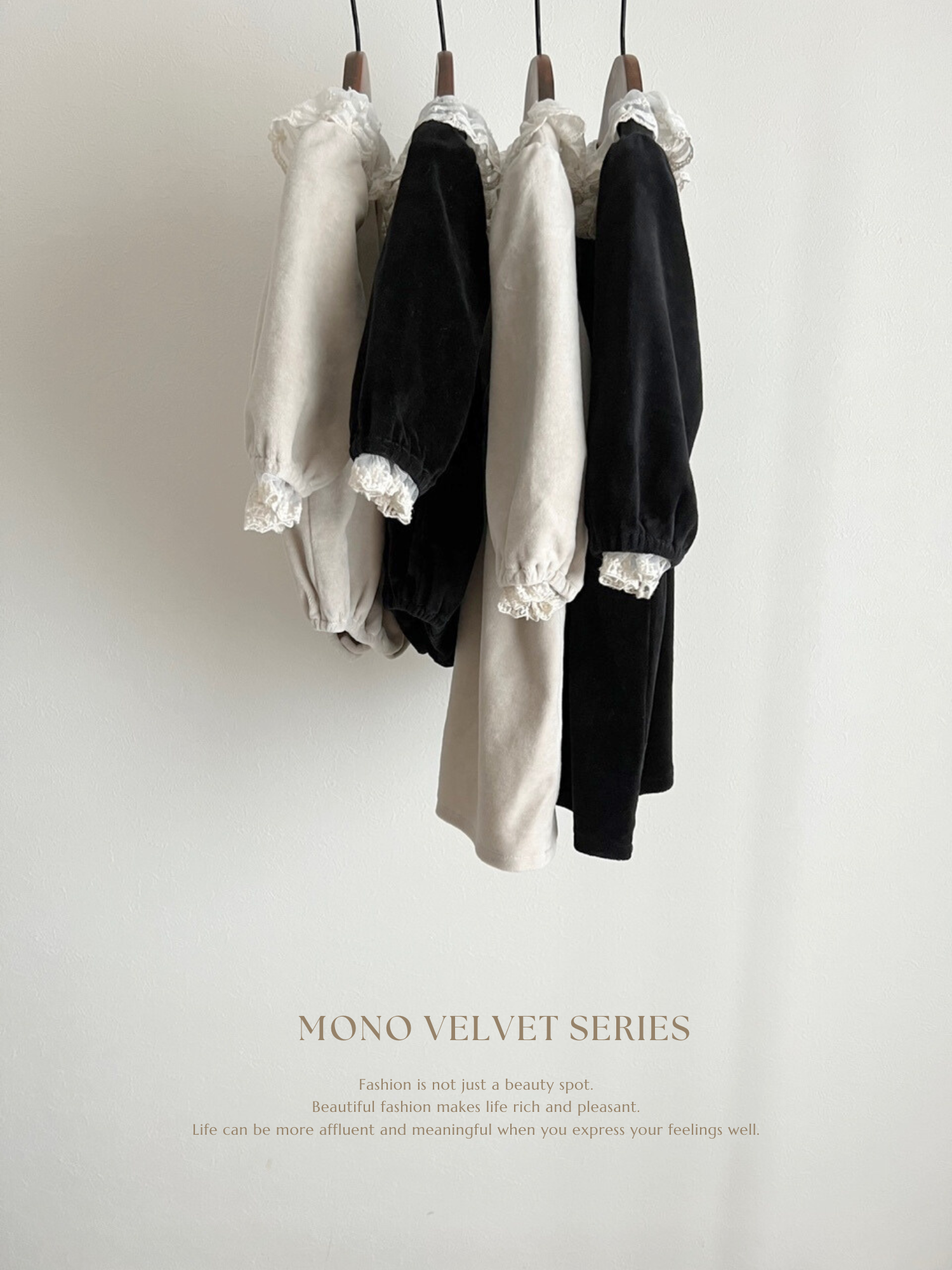 Mono velvet one-piece