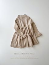 Ruffle knit one-piece