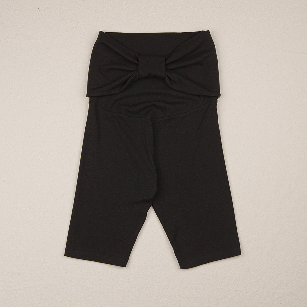 ［peekaboo］Ribbon maternity stretch pants (short)