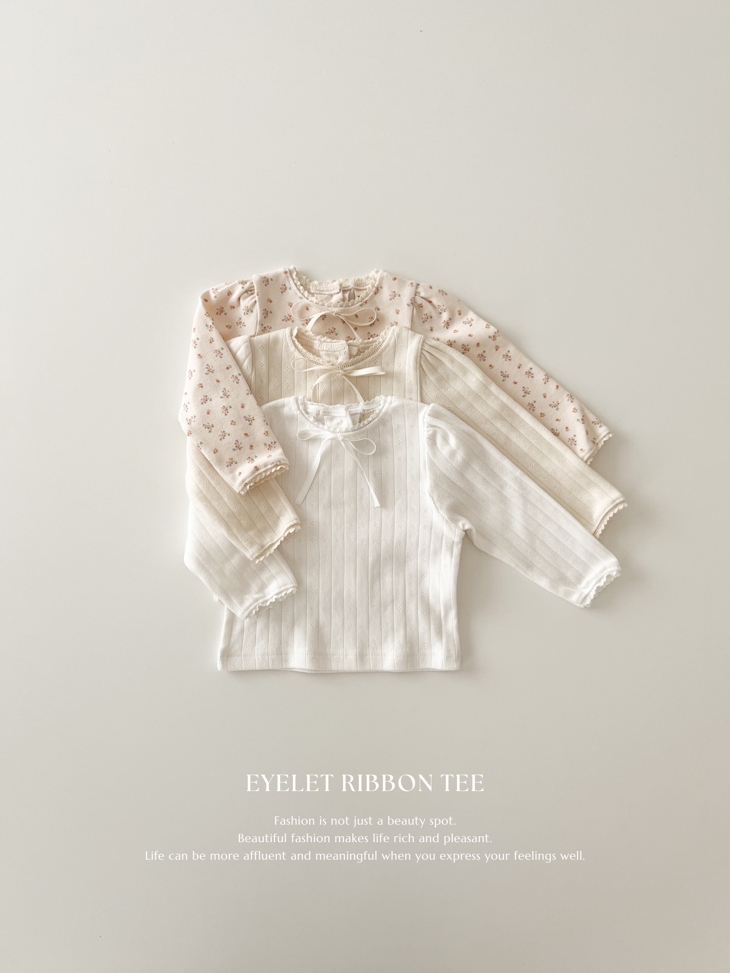 Eyelet ribbon tee