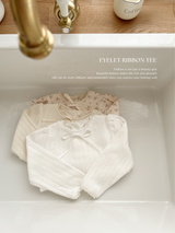 Eyelet ribbon tee