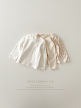 Eyelet ribbon tee