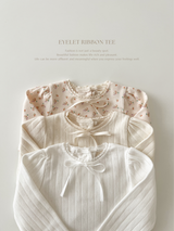 Eyelet ribbon tee