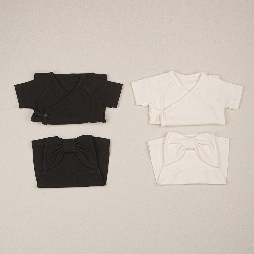 ［peekaboo］Ribbon newborn set (short sleeve)