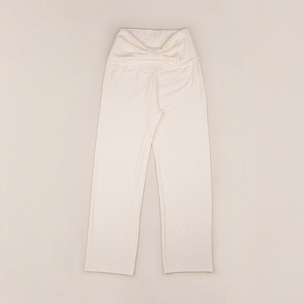 ［peekaboo］Ribbon maternity stretch pants (long)