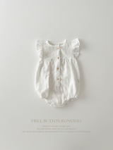 Frill button rompers