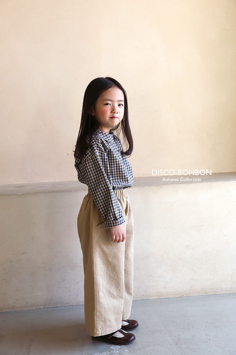 ［DISCO BONBON］Caramel check shirt