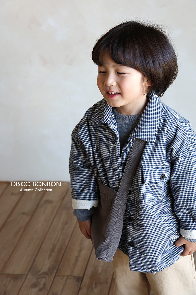 ［DISCO BONBON］Check cotton jumper