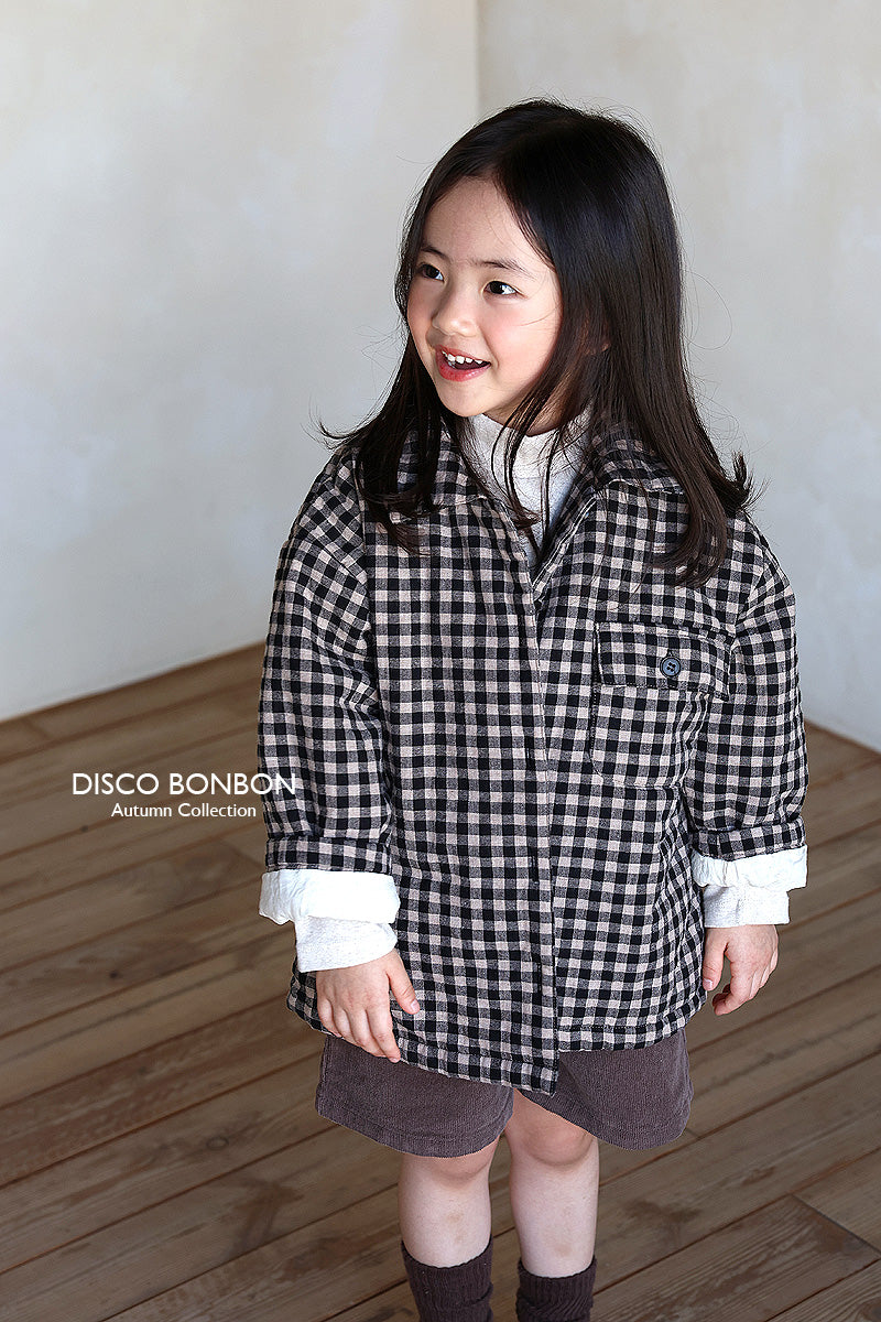 ［DISCO BONBON］Check cotton jumper