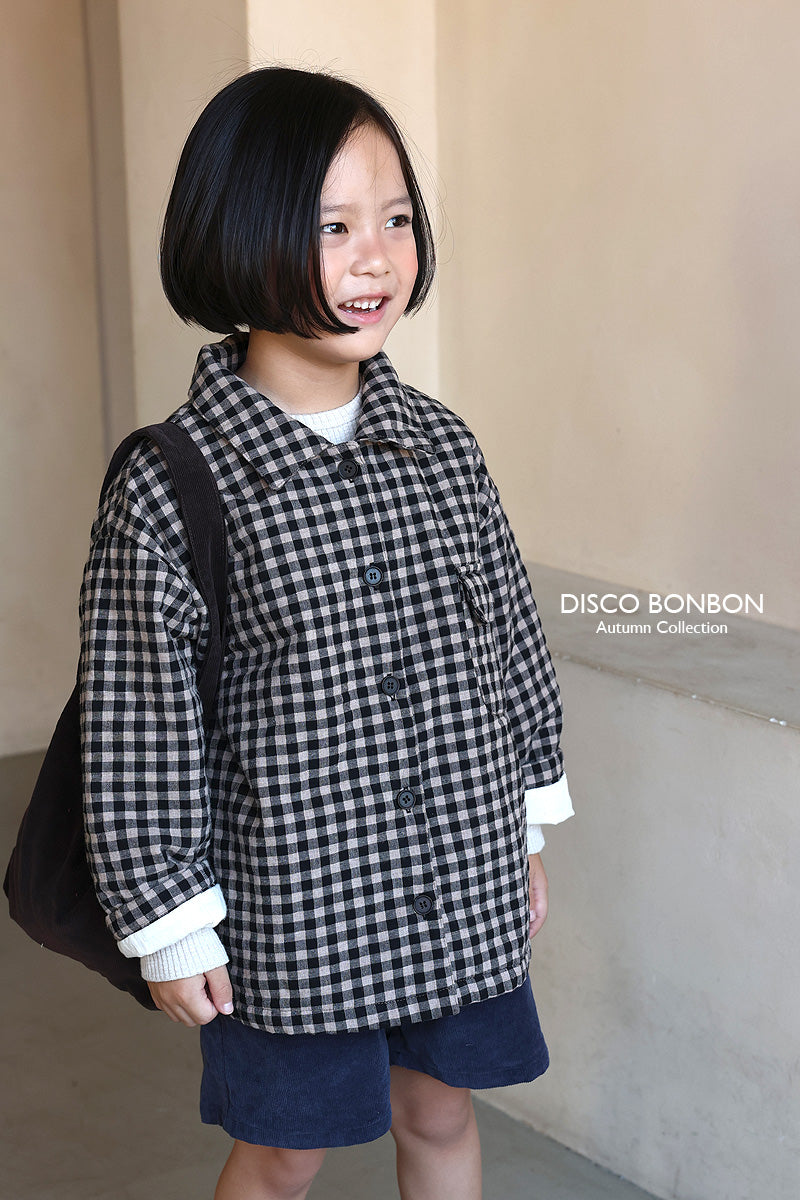 ［DISCO BONBON］Check cotton jumper