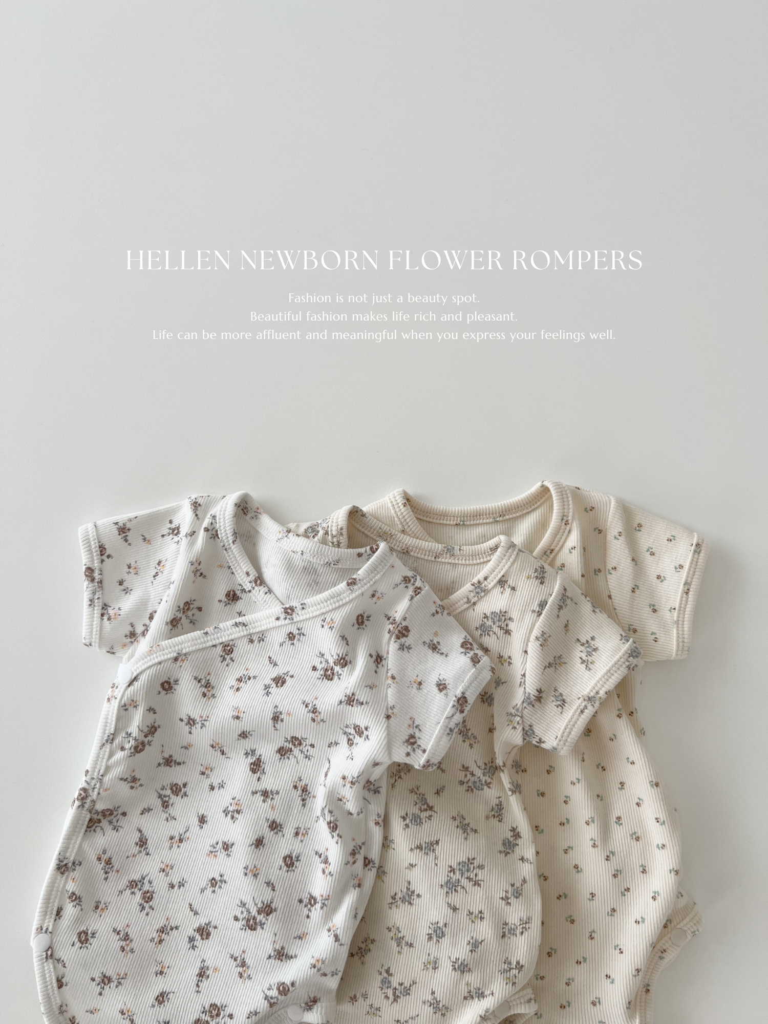 Hellen newborn flower rompers