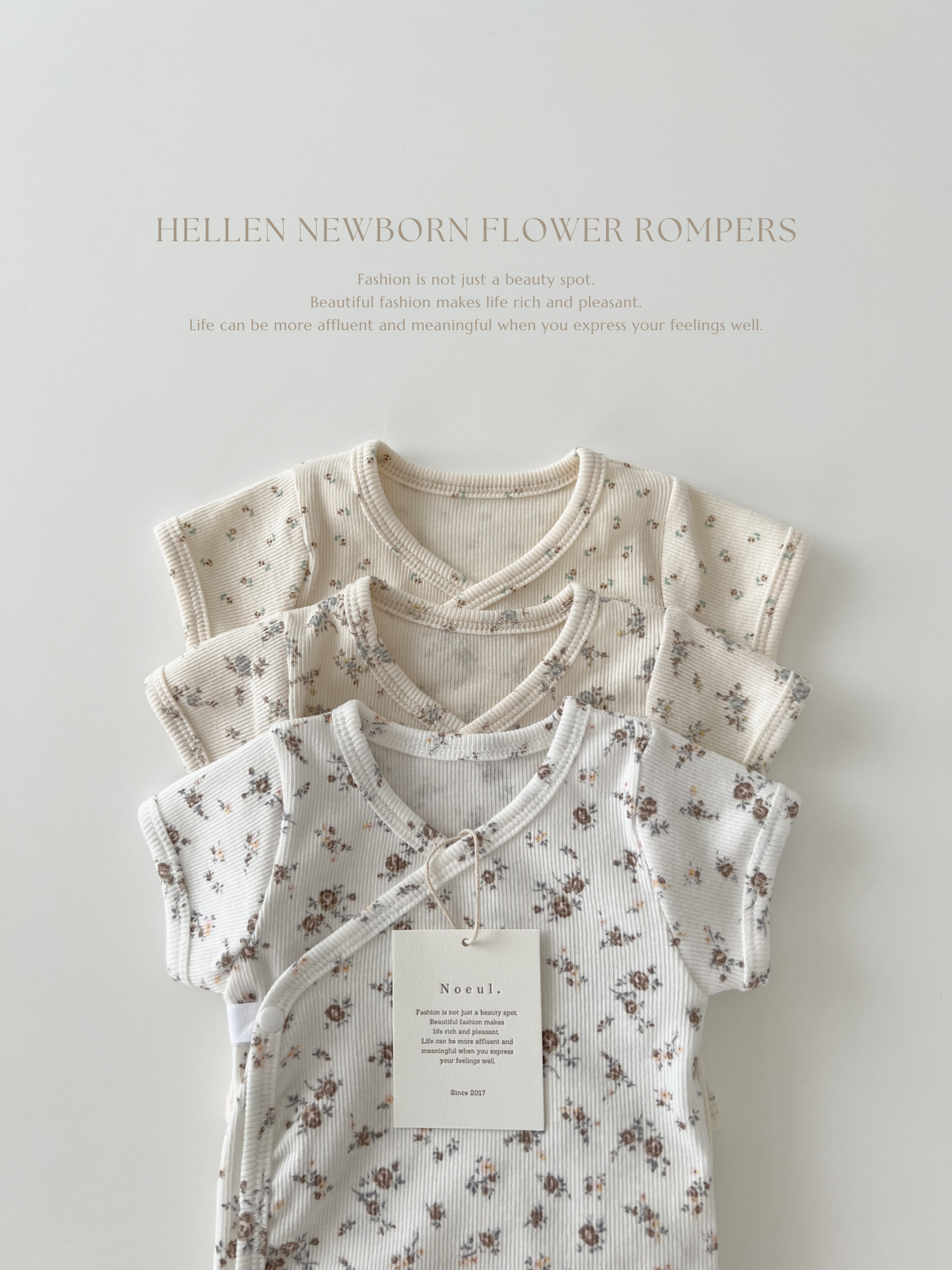 Hellen newborn flower rompers