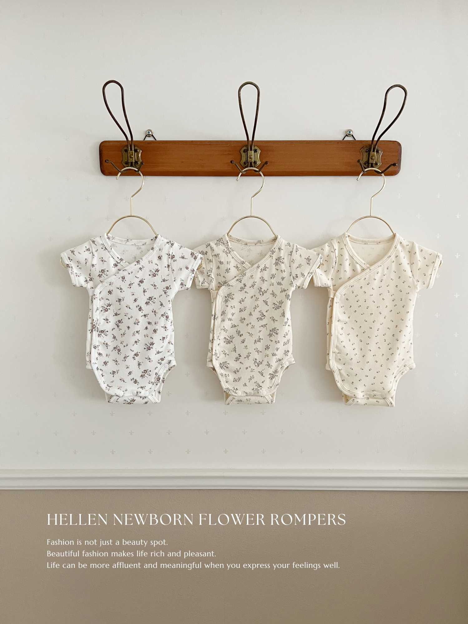 Hellen newborn flower rompers