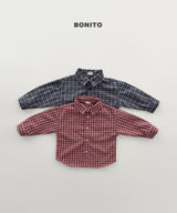 [BONITO] Warm check shirt
