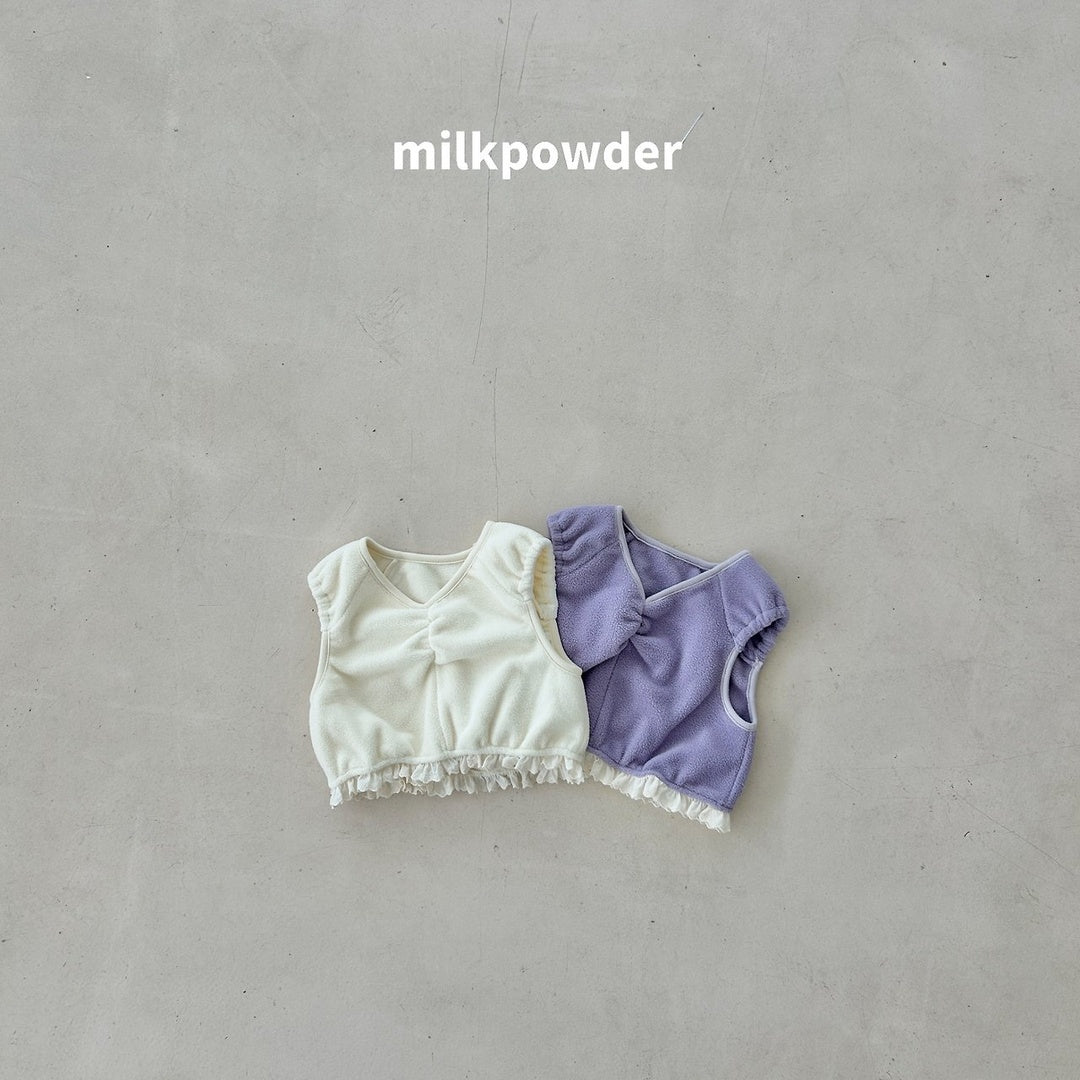 [milk powder] Fleece lace vest