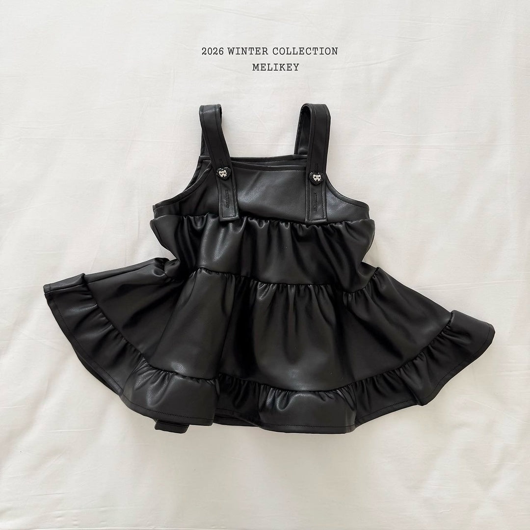 [Melikey] Chic leather cancan one-piece