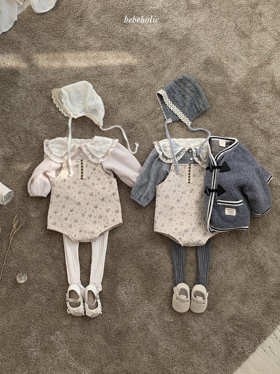 [bebeholic] Tiny rabbit suspender rompers